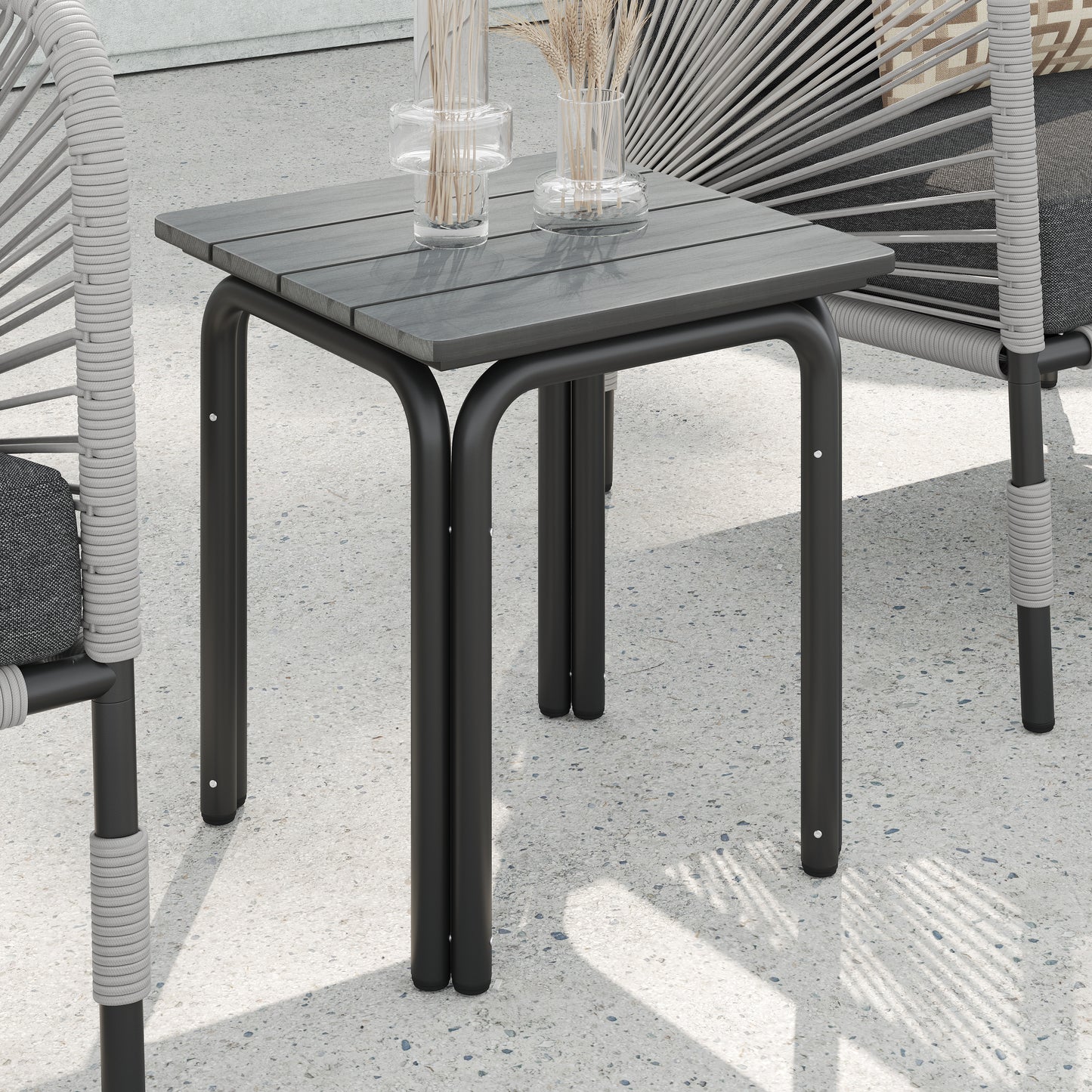Hibiscus 3-Piece Club Chair Set (Grey)