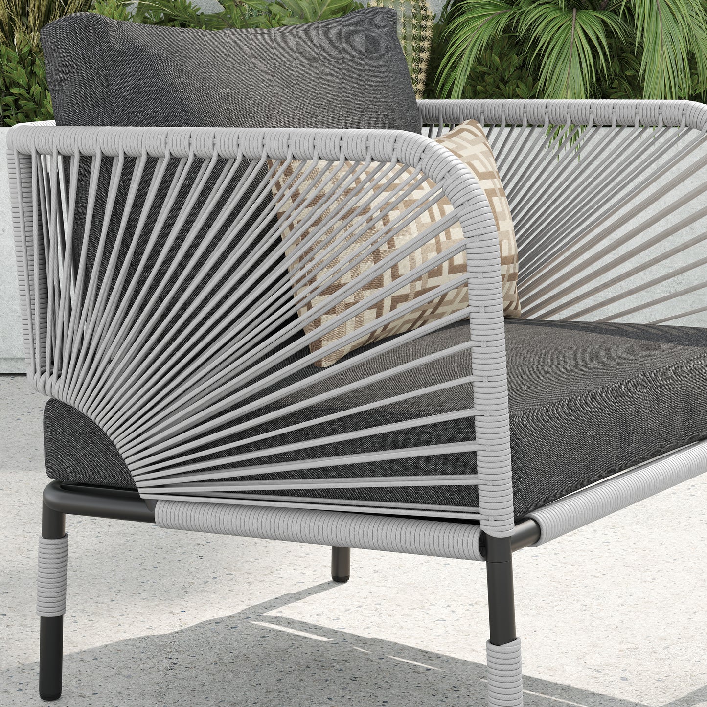 Hibiscus 3-Piece Club Chair Set (Grey)