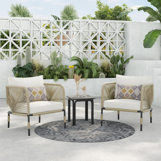 Hibiscus 3-piece Club Chair Set (khaki)