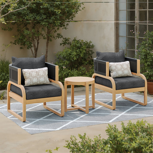 Mandevilla 3-Piece Club Chair Set (Black)