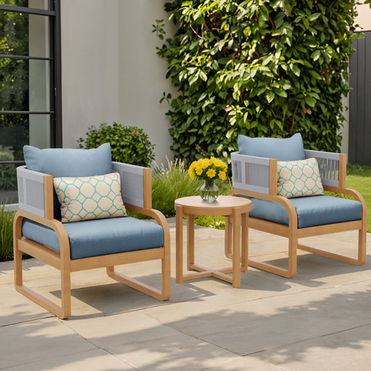 Mandevilla 3-Piece Club Chair Set (Blue)
