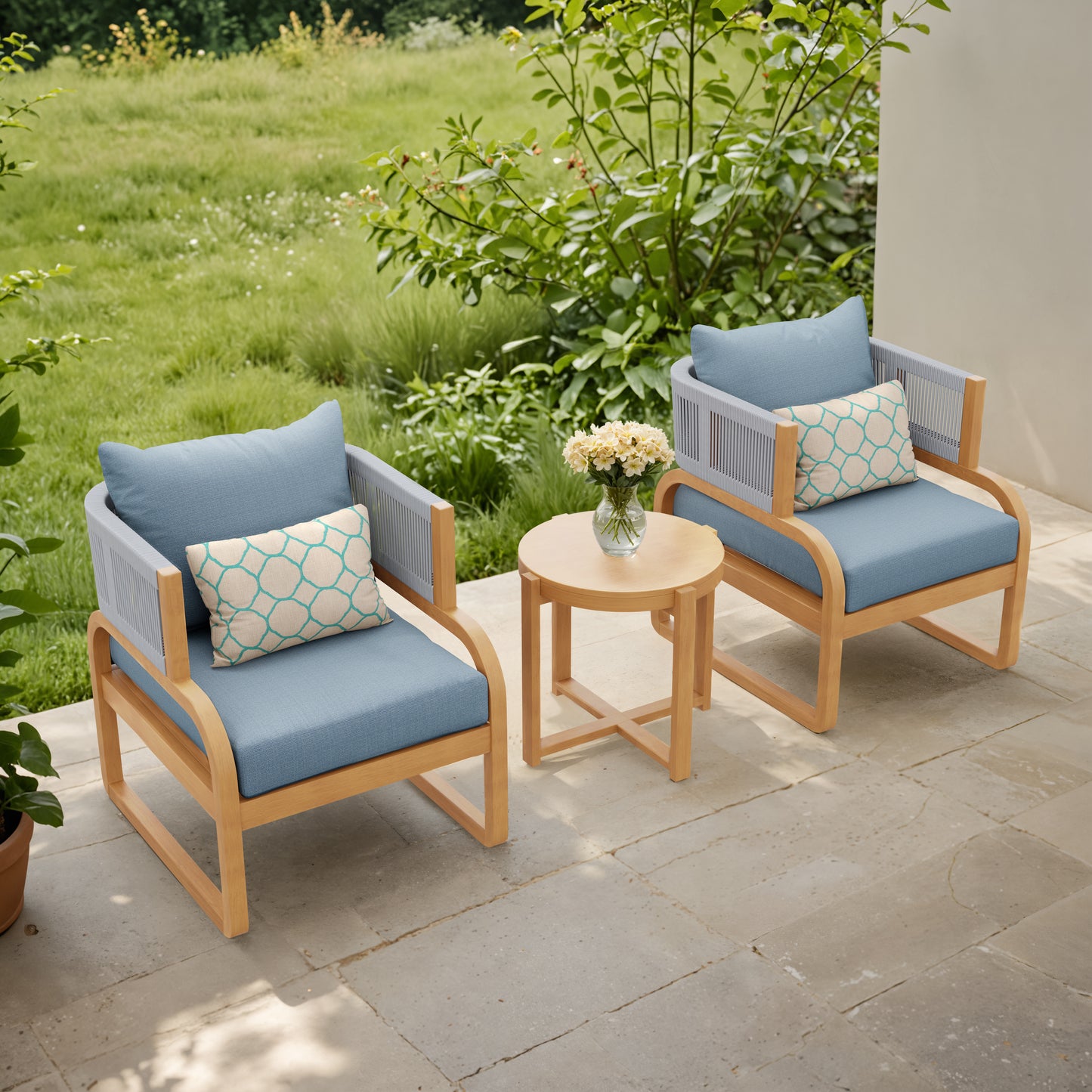 Mandevilla 3-Piece Club Chair Set (Blue)