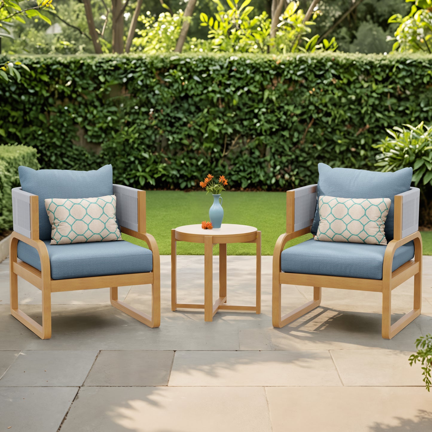Mandevilla 3-Piece Club Chair Set (Blue)
