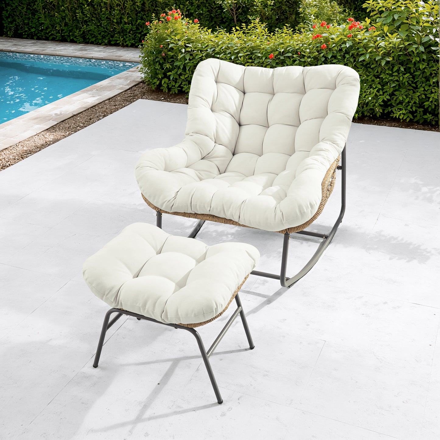 Fauteuil berçant avec pouf Sedona