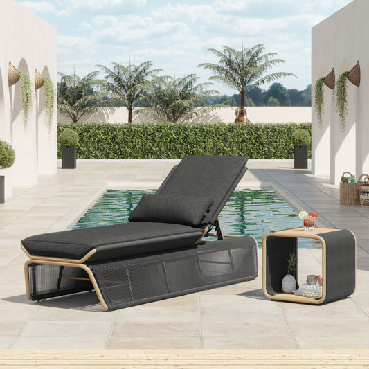 Maranta 2-Piece Chaise Lounge Set (Black)