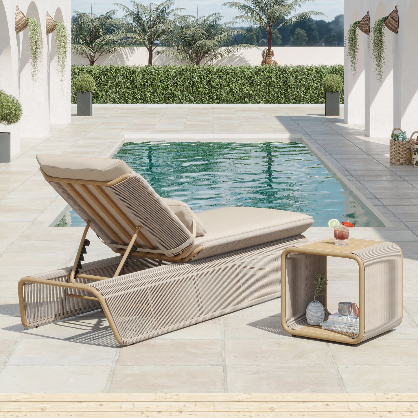 Maranta 2-Piece Chaise Lounge Set (Beige)