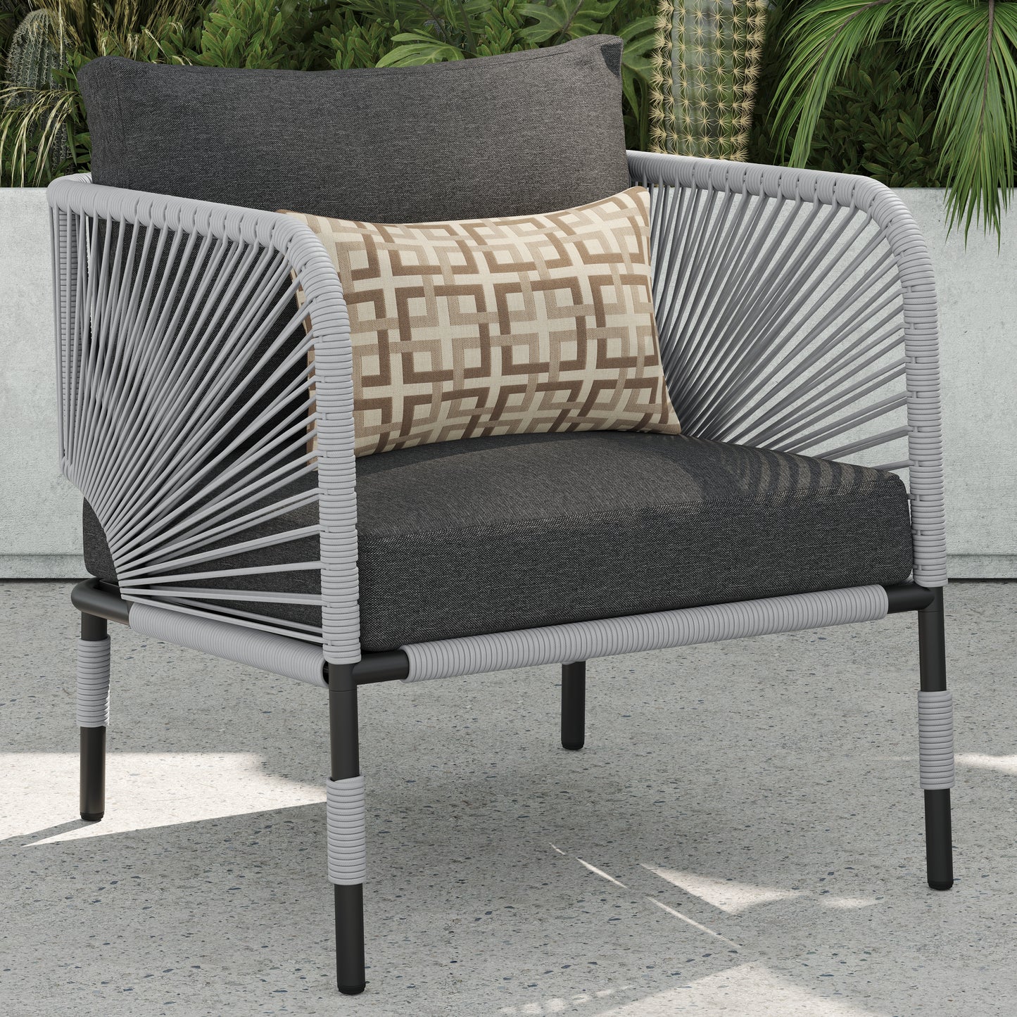 Hibiscus 4-Piece Conversation Set (Grey)