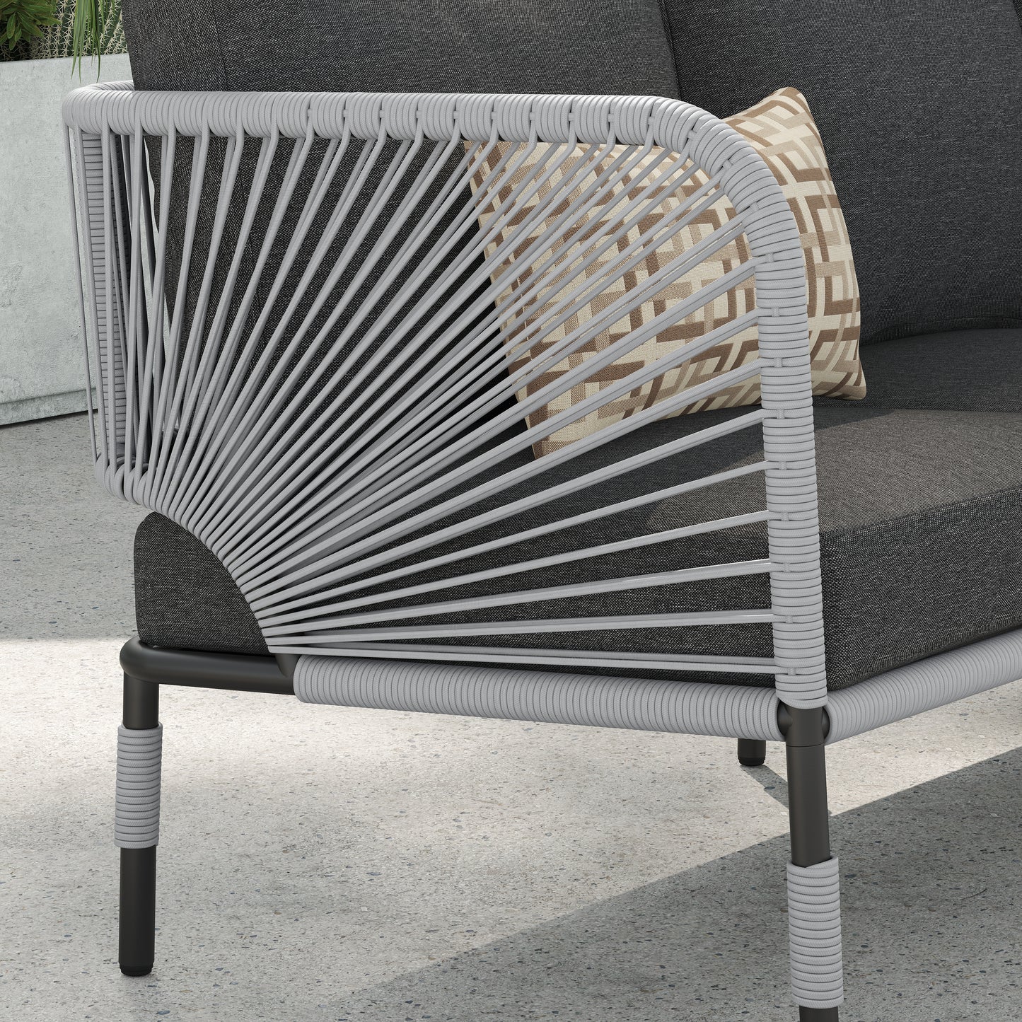 Hibiscus 4-Piece Conversation Set (Grey)