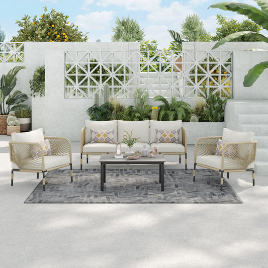 Hibiscus 4-Piece Conversation Set (Khaki)