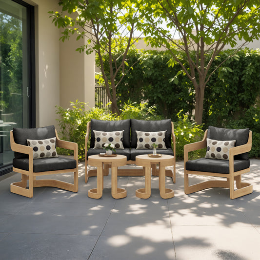 Begonia 5-Piece Conversation Set (Black)