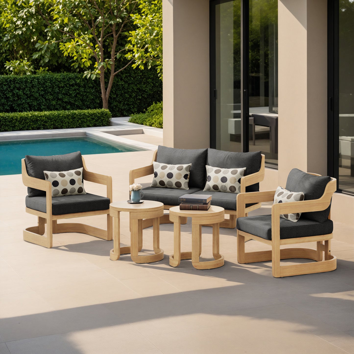 Begonia 5-Piece Conversation Set (Black)