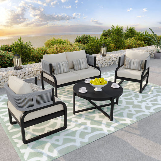 Mandevilla 4-Piece Conversation Set (Beige)