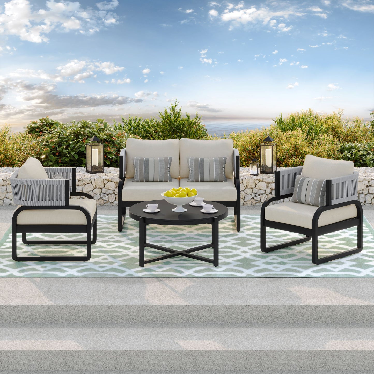 Mandevilla 4-Piece Conversation Set (Beige)