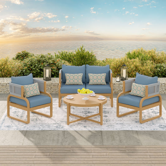 Mandevilla 4-Piece Conversation Set (Blue)