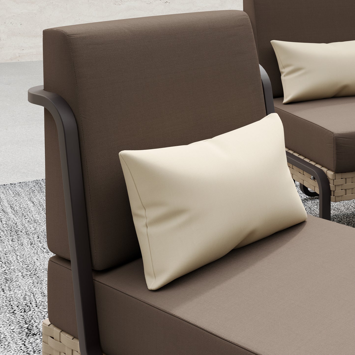 Plumeria 4-Piece Conversation Set (Brown)