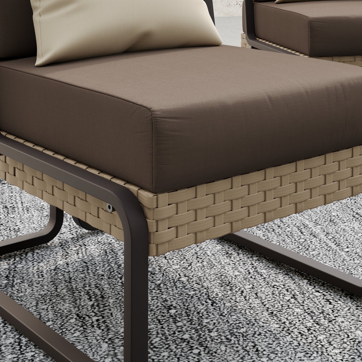 Plumeria 4-Piece Conversation Set (Brown)