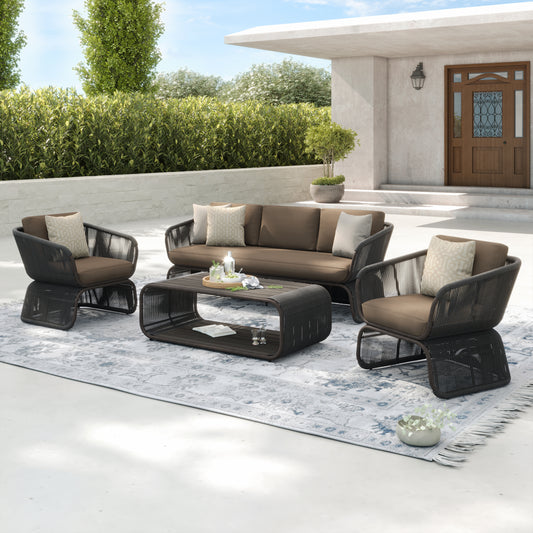 Maranta 4-Piece Conversation Set (Brown)