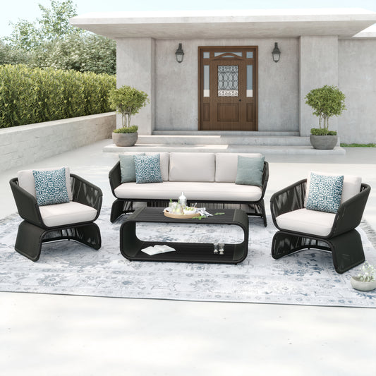 Maranta 4-Piece Conversation Set (Light Gray)