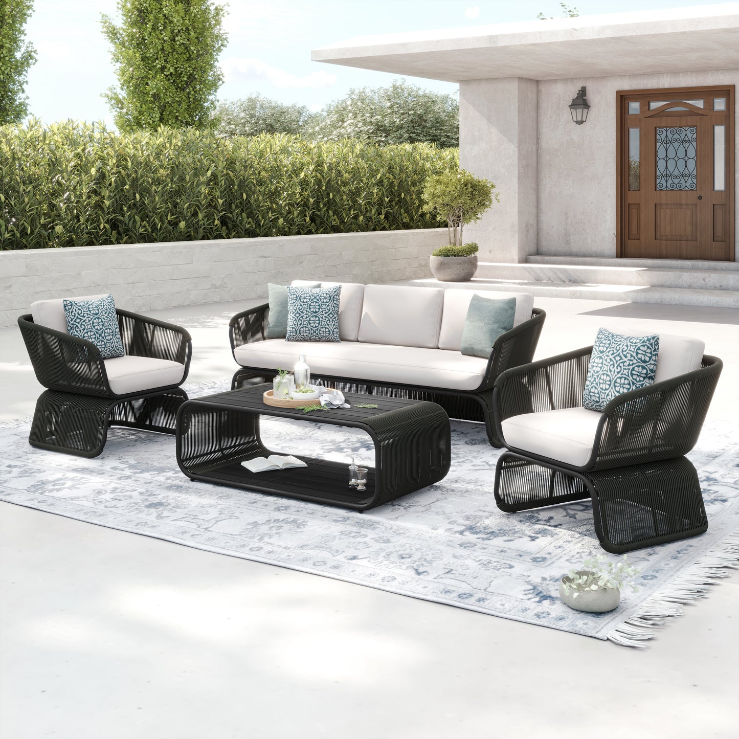 Maranta 4-Piece Conversation Set (Light Gray)