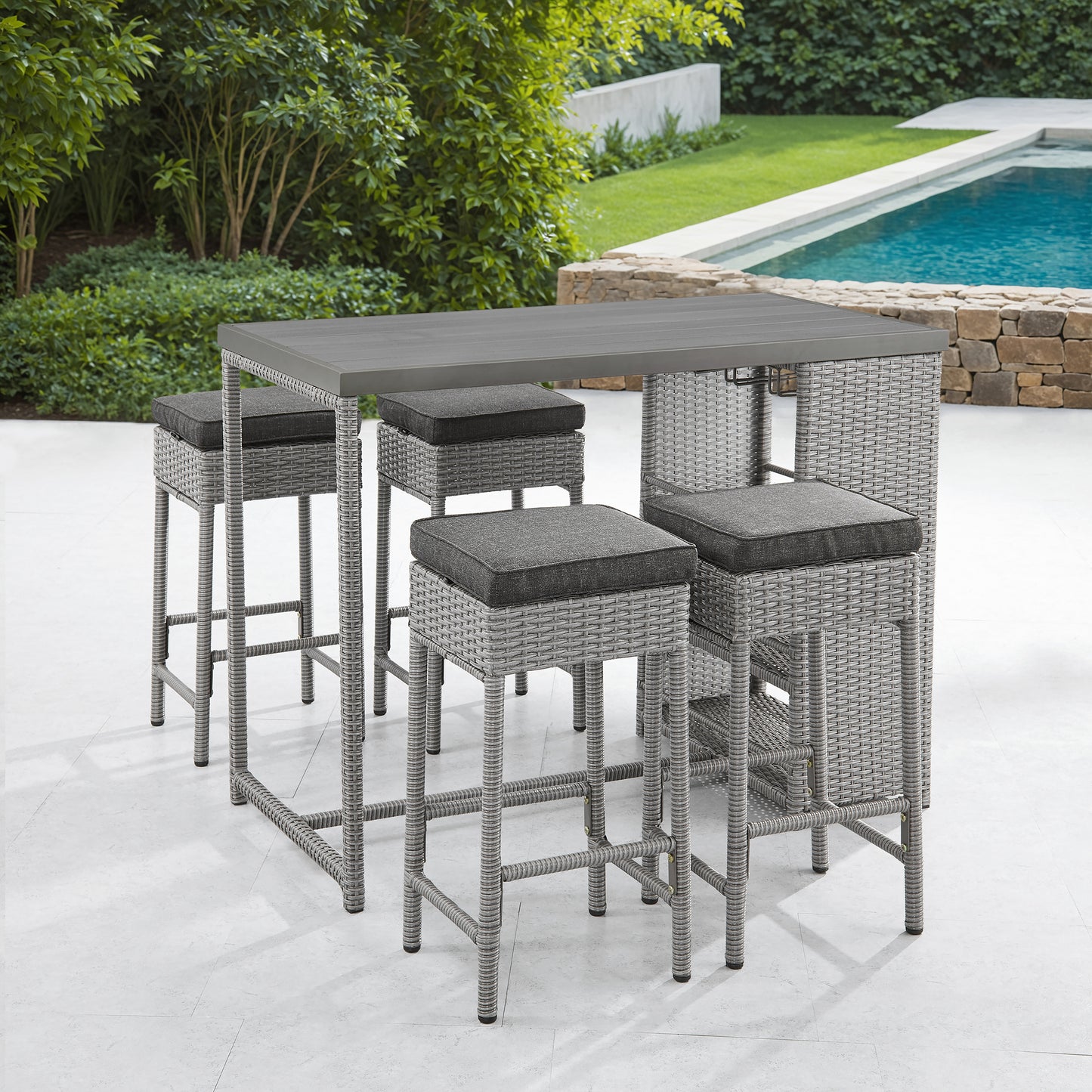 Ensemble à dîner style bar 5-pièces Paia (Crème)