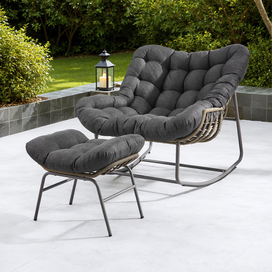 Fauteuil berçant avec pouf Sedona