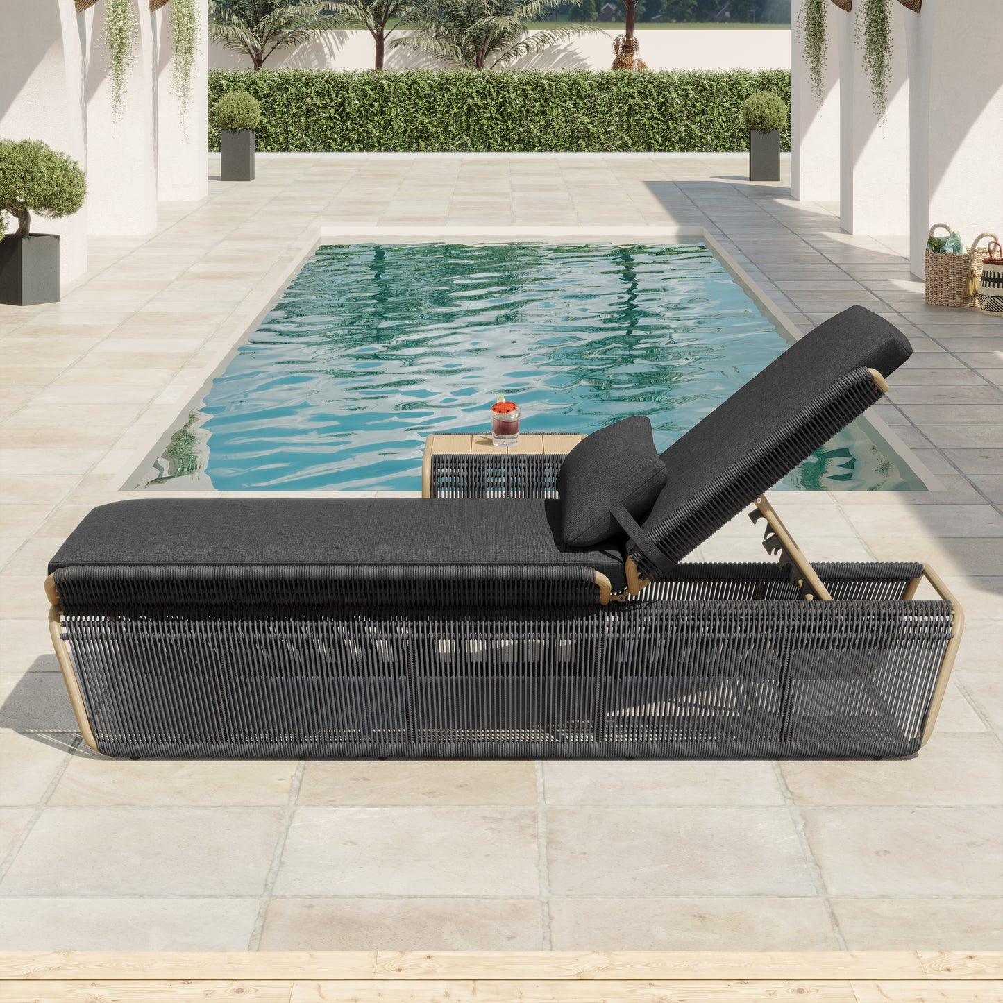 Maranta 2-Piece Chaise Lounge Set (Black)