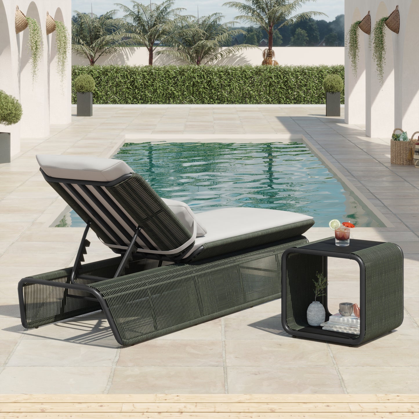 Maranta 2-Piece Chaise Lounge Set (Light Grey)