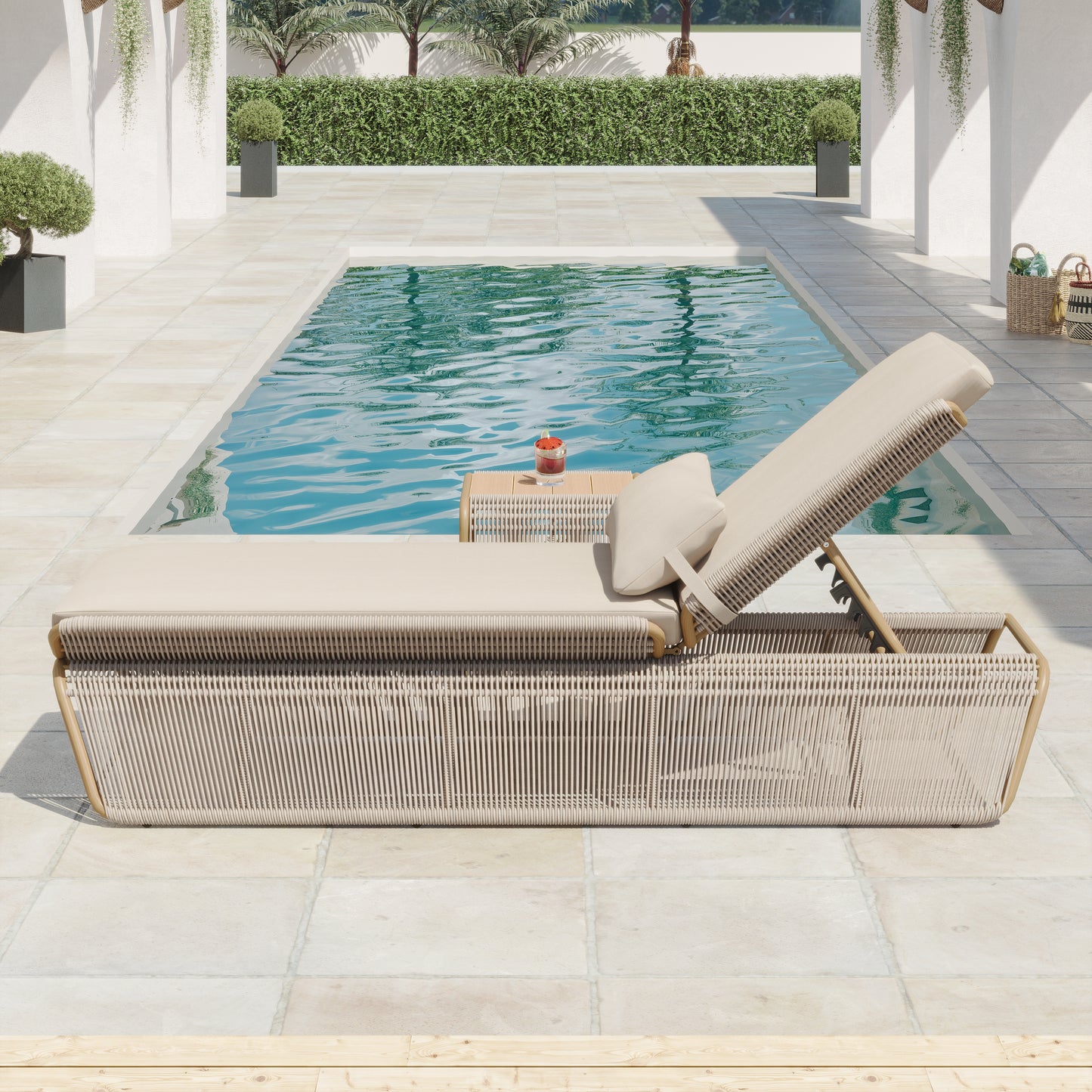 Maranta 2-Piece Chaise Lounge Set (Beige)