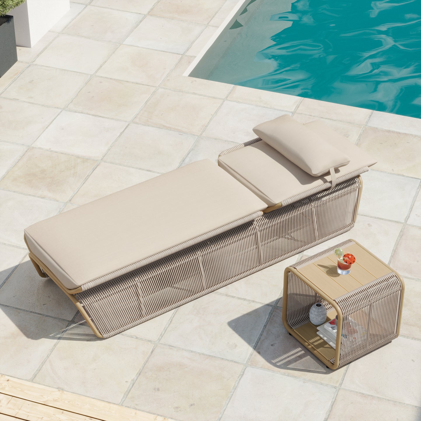 Maranta 2-Piece Chaise Lounge Set (Beige)