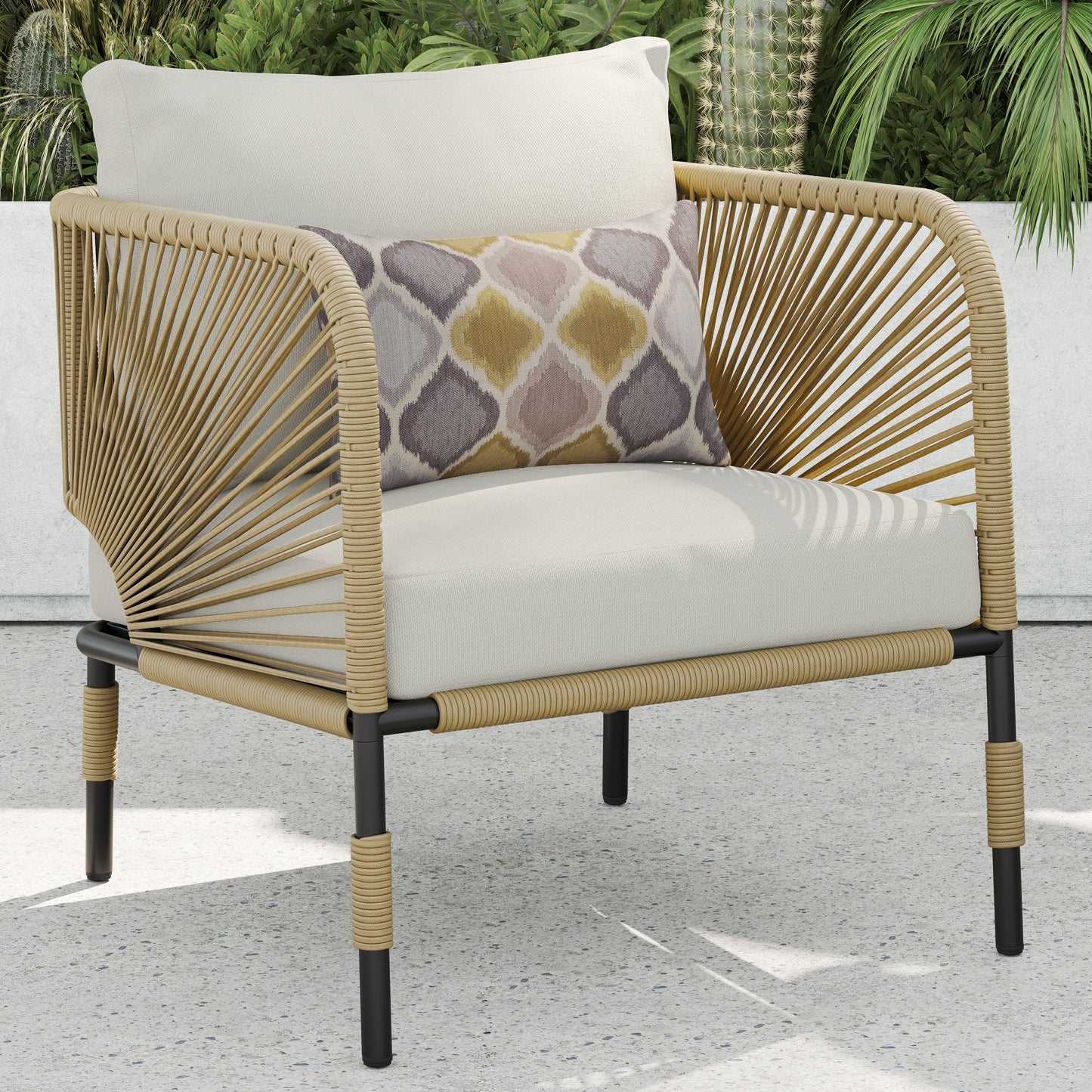Hibiscus 4-Piece Conversation Set (Khaki)