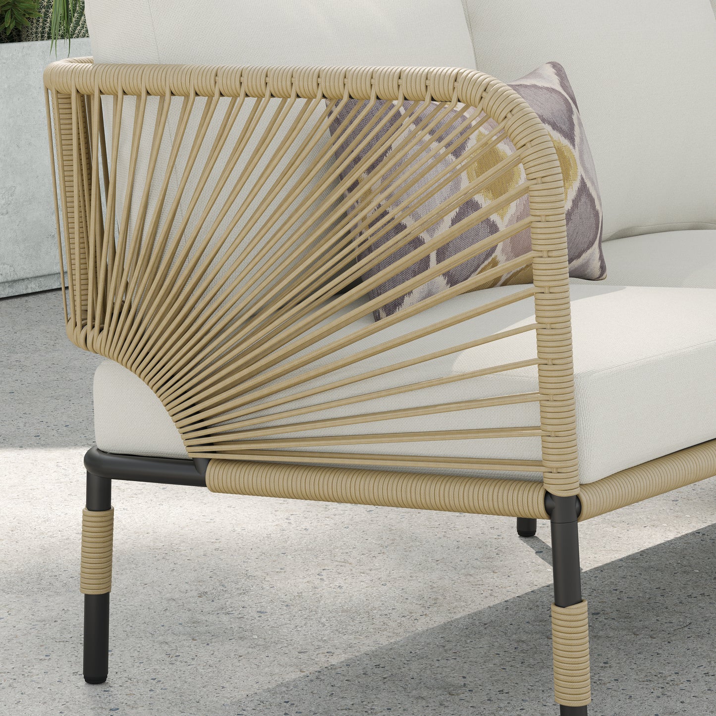 Hibiscus 4-Piece Conversation Set (Khaki)