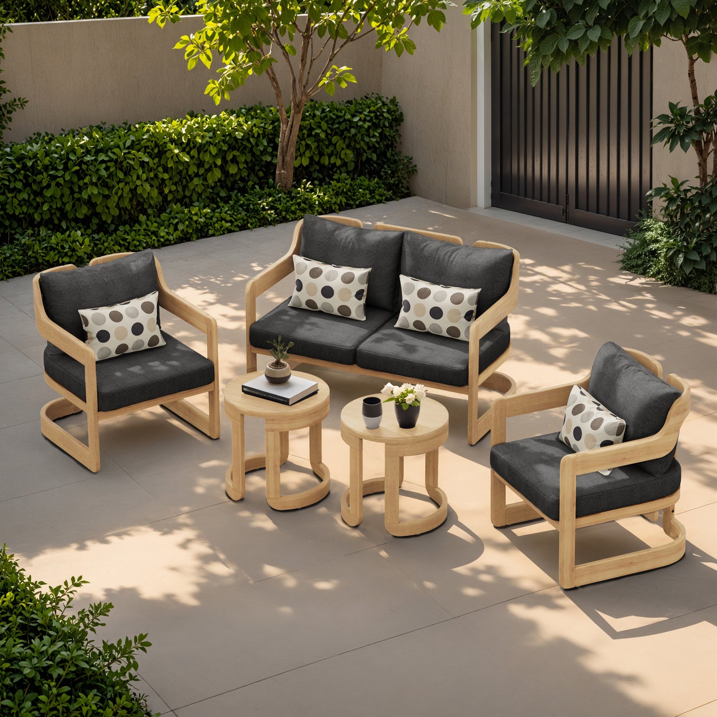 Begonia 5-Piece Conversation Set (Black)