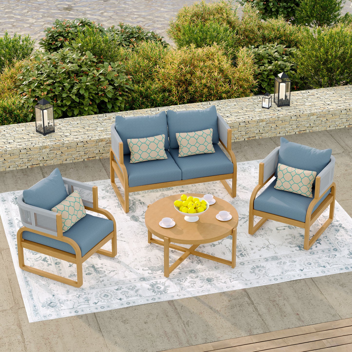 Mandevilla 4-Piece Conversation Set (Blue)