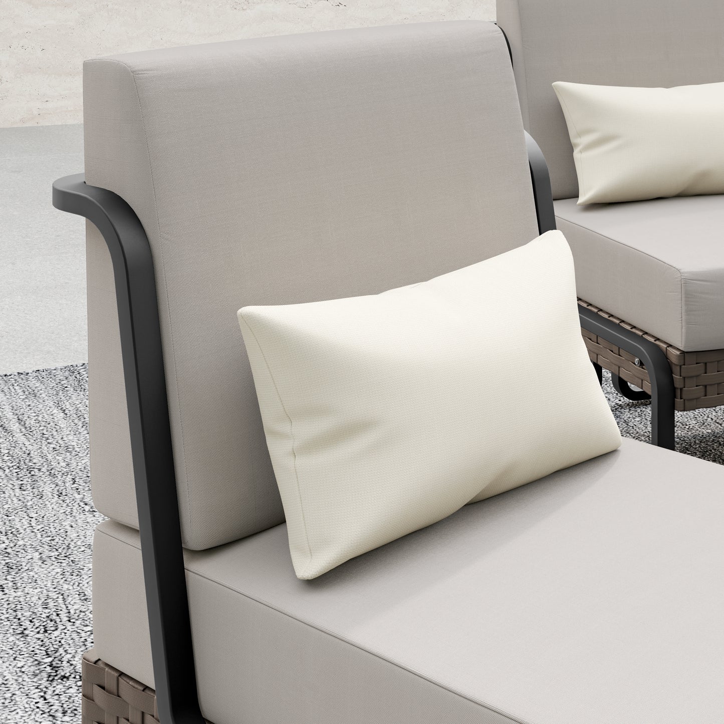 Plumeria 4-Piece Conversation Set (Light Gray)