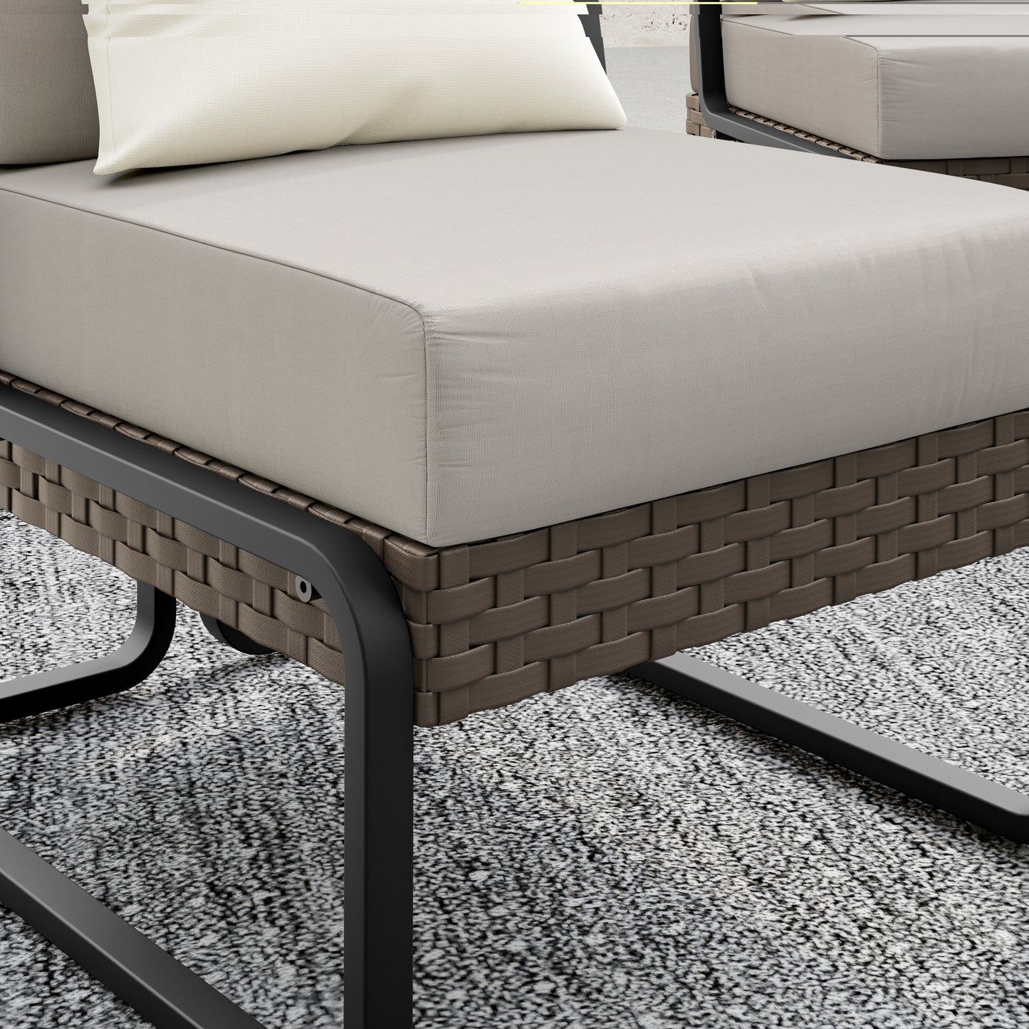 Plumeria 4-Piece Conversation Set (Light Gray)