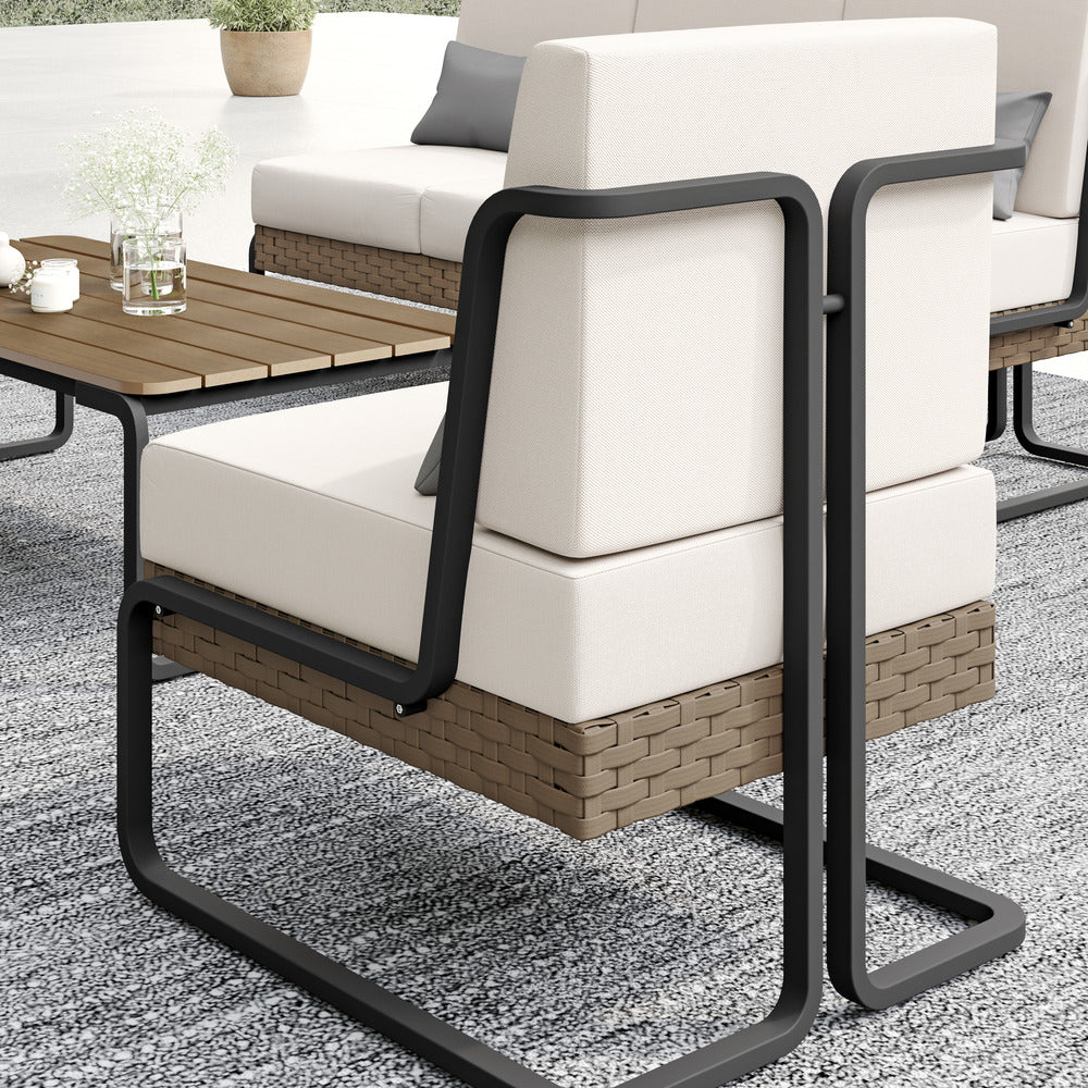 Plumeria 4-Piece Conversation Set (Beige)