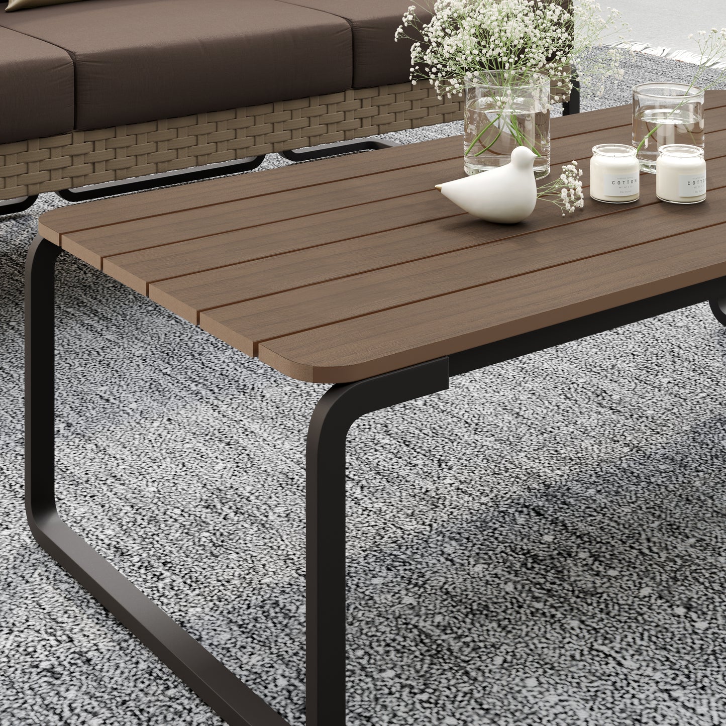 Plumeria 4-Piece Conversation Set (Brown)