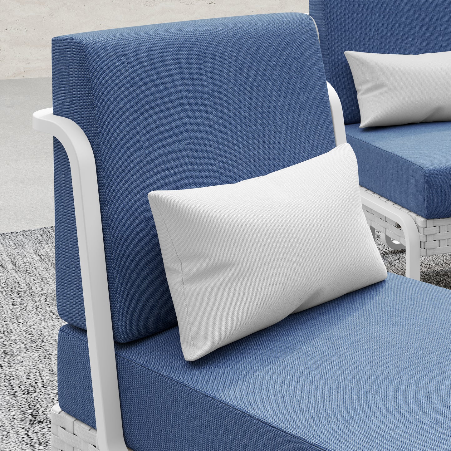 Plumeria 4-Piece Conversation Set (Blue)