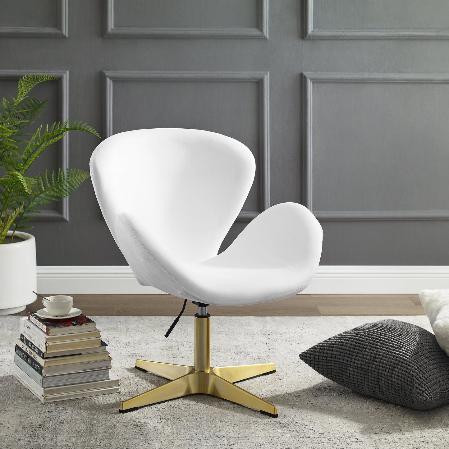 Chaise pivotante en velour