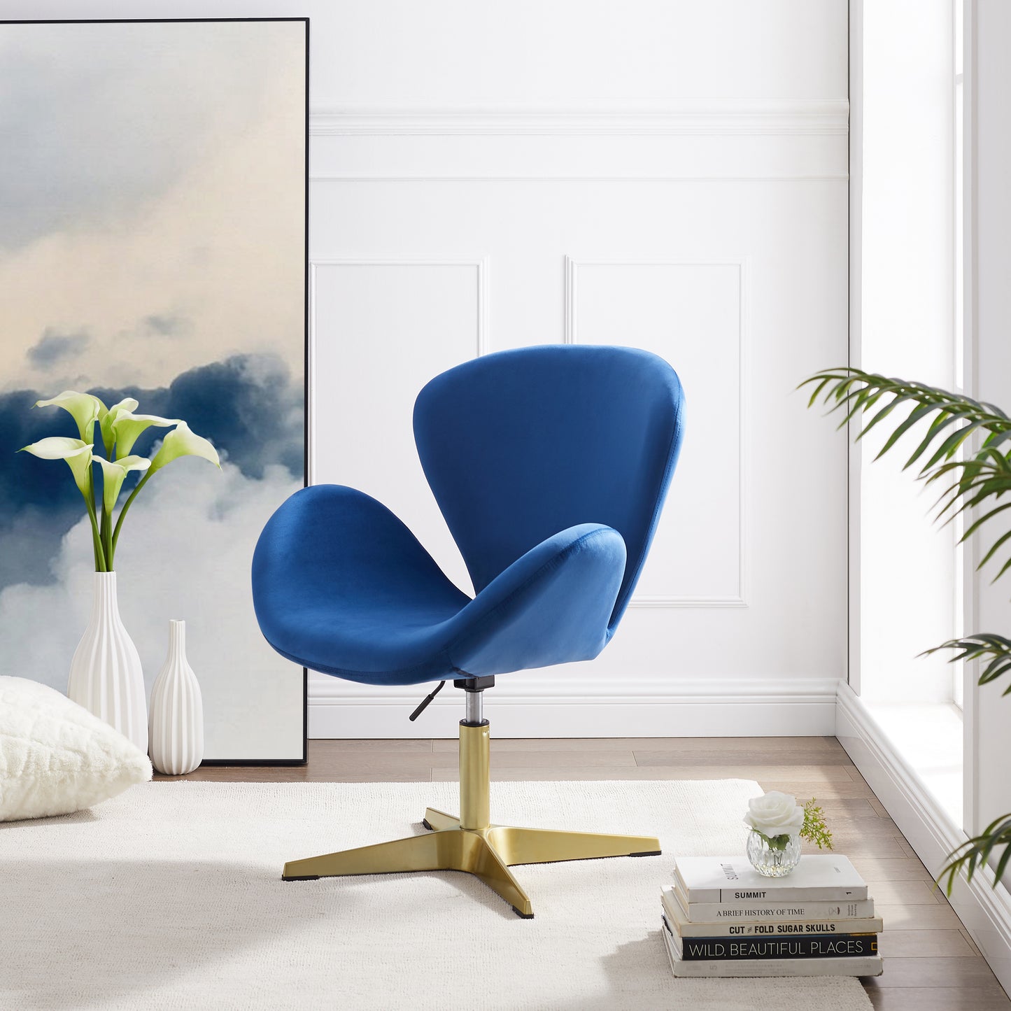 Chaise pivotante en velour