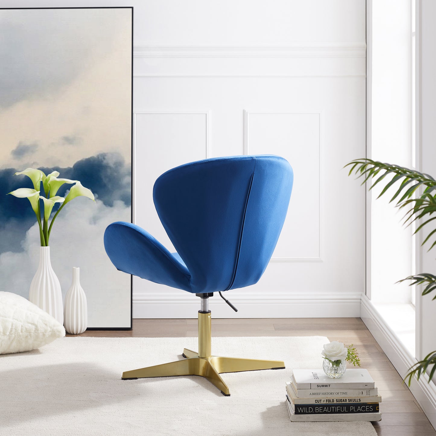 Chaise pivotante en velour