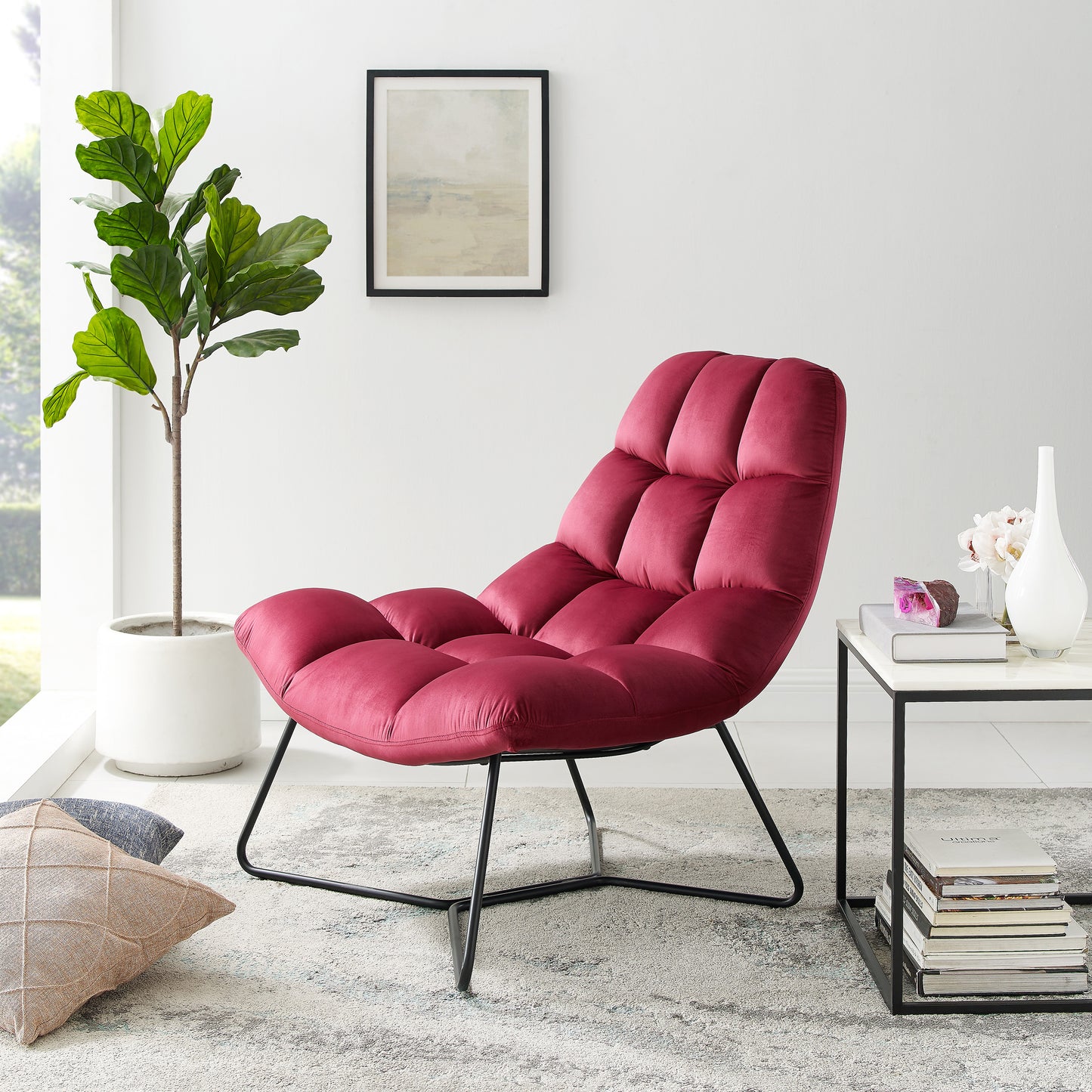 Chaise d'appoint en velours