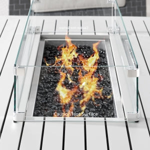 Windscreen for rectangular fire table