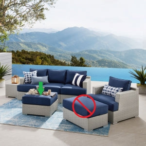 Small Milano Footstool - Dark Blue